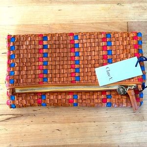 NWT Clare V. Folover leather clutch